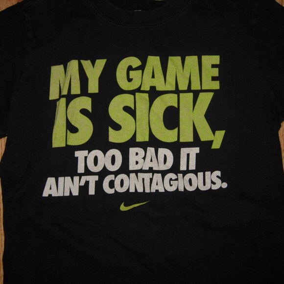 Nike My Game Is Sick T-Shirt Small Boys - Picture 2 of 3